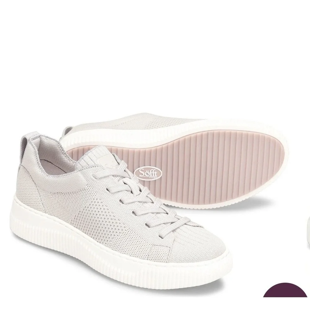 Sofft Faro Light Grey Knit Sneakers Womens 9M Recycled Textile SF0081708 NEW
